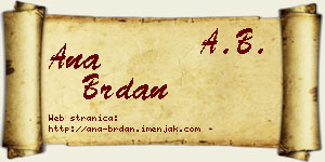Ana Brdan vizit kartica